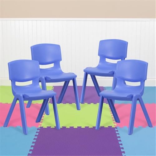 Pemberly Row Blue Stackable School Chair Set of 4