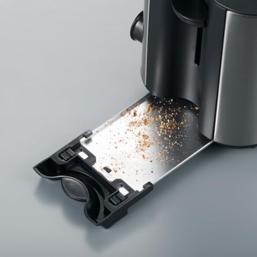 Foto von SEVERIN Automatik-Toaster mit 2 Toastschlitzen, mit Brötchenaufsatz, Edelstahl, zum Toasten, Auftauen und Erwärmen, 850 W, Edelstahl gebürstet/schwarz, AT 2514