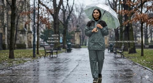 Image of Ranger Unisex 1 Set Rain Suit with Hooded Jacket & Trouser | TPU Coated Bike Riding Wear with Seam Sealed Protection