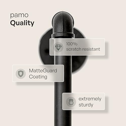 pamo Industrial Pipe Clothing Rack – Wall Mounted Black Closet System in Powder-Coated Steel – 116.54" W × 87.4" H – Easy Setup – Ideal for Walk-In Closets & Retail Use