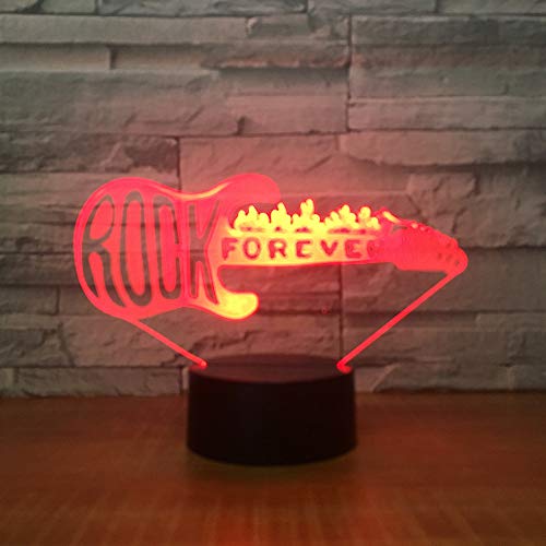 Preisvergleich Produktbild Weihnachtsgeschenk 3D Nachtlicht Gitarre Modell Bunte Fernbedienung Touch Led Beleuchtung Kreative Nachttischlampe, Möbel Dekoration Kinder Geburtstagsgeschenk