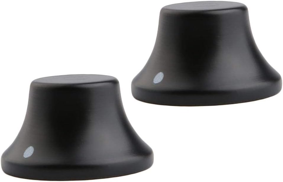 KAISH 4-Pack Wood Knobs LP/Strat Style Bell Knobs Guitar Bass Top Hat Wood Knob with Indicator Dot Ebony Wood