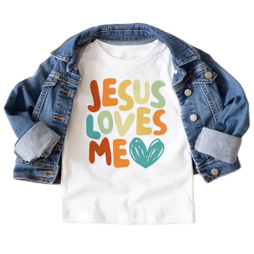 Christian Jesus Toddler Shirt - Sunday School Religious Loves Me Baptism Easter Clothing - Cute Trendy Boys & Girls Natural Toddler Youth Graphic Tee2