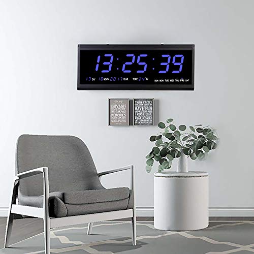 Horloge de table numérique avec date semaine température grand écran LED