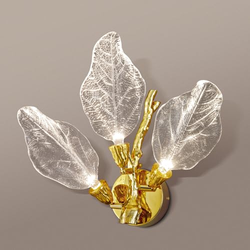 RINGRAIN LED Wall Sconces, Modern Gold Wall Lighting for Bathroom,