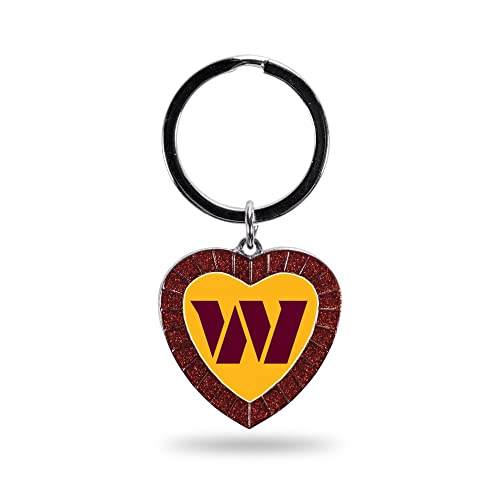 Image of Rico Industries NFL Football Rhinestone Heart Keychain - Great Accessory