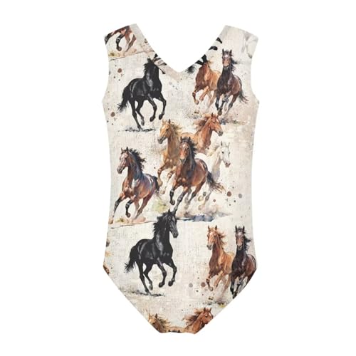 Image of Girls Bathing Suit Size 3-14 Swimsuits for Girls One-Piece Swimwear Summer V-Neck Sleeveless