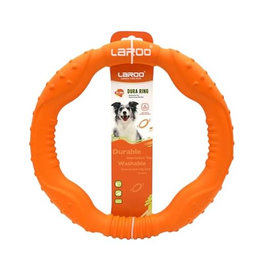 LaRoo Hundefitness-Ring Hundefrisbee, unzerstörbare Float Hunde Flugscheibe Spielzeug, Sommer Pet Training für Mittelgroße und kleine Hunde(Orange-30CM/11.81in)