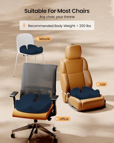 ProtoArc Seat Cushion, Office Chair Cushion for Sciatica, Coccyx Cushion, Ergonomic Memory Foam Seat Cushion for Car, Home, Pressure Relief Pad for Hip, Tailbone, All Day Comfort - Nayy - Thumbnail 6