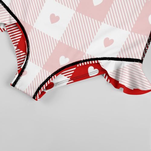 Image of Girls One Piece Swimsuit Polka Dots Ruffles Swimwear Bathing Suits 3-12 Years
