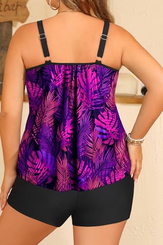 Image of Daci Women Plus Size Tankini Swimsuit - 2 Piece Flowy Plus Size Bathing Suits and Shorts with Pockets 2025