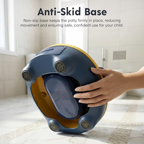 Image of Baybee Monkey Baby Potty Seat for Kids 2 to 5 Years with Back Support | Foldable Toilet Seat with Removable Drawer & Cleaning Brush | Premium Potty Training seat | Kids Toilet Chair Boys Girls (Blue)