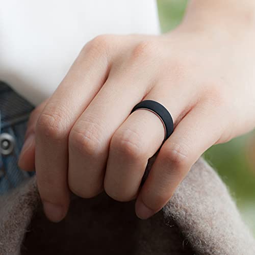 ThunderFit Silicone Wedding Bands for Women, 2 Layers 5.5mm Wide 2mm Thick - 1/4/7 Variety Multipack4