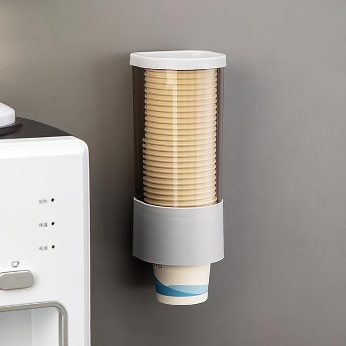 Fitto Cup Dispenser, Water Cooler Cup Holder Wall Mount Fit 5oz - 7oz Cups, Pull Type Disposable Cup Dispenser for Home Office