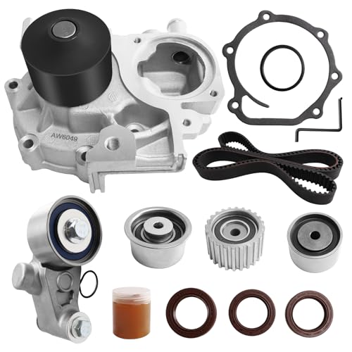 DWLDMLWC Timing Belt Kit with Water Pump Compatible with 2.5L Subaru 06-10 Forester, 06-11 Impreza, 10-12 Legacy, 2009-2012 Outback (EJ253 H4 SOHC 16V Engine) Replaces TKF-006, TCK304, TCKWP304A