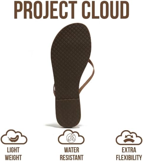 Project Cloud Flip Flops for Women Footwear- Lightweight and Memory Foam Insole Sandals for Women 2026 - Durable Non-Slip Beach Essentials Flats for Women Sandals (Foundations) - Image 5