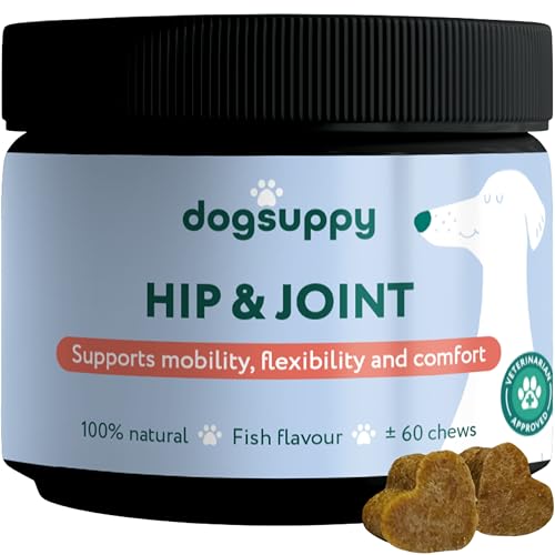 DogSuppy Hip & Joint Chews For Dogs - Supports Mobility Flexibility & Comfort 100% Natural ingredients - Glucosamine MSM Collagen Green-lipped mussel For Small Medium & Large Dogs