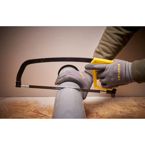 STANLEY Metallbügelsäge (305 mm Klingenlänge, max. Schnittleistung 110 mm, 24 Zähne/Inch, 90°/180° verstellbar) 1-15-122