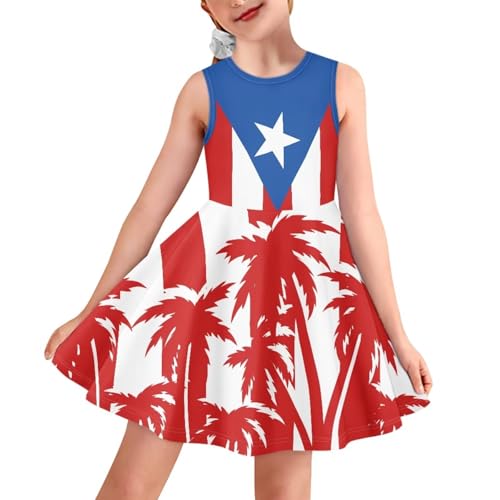 2025 Swing Casual Dress Girls Summer Outfits Patriotic Dresses for Party Beach 3-16T2