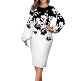 Kleid Business Graphic Bell Work Midi Partykleid Frauen Ärmelkleid Büro Pencil Shirt Kleider für Frauen Schwangerschaftsmode Sommerkleider