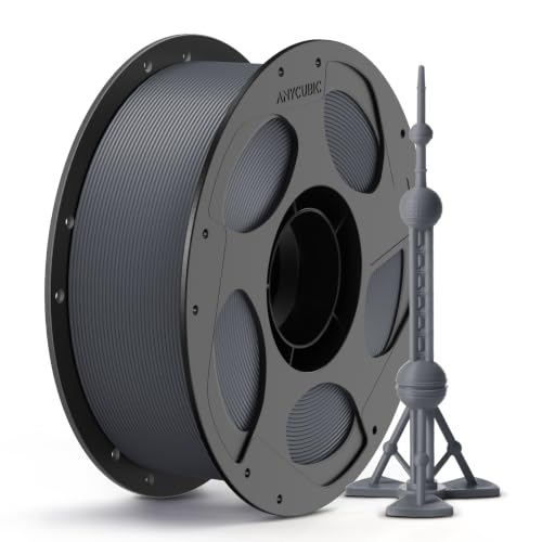 ANYCUBIC PLA Plus (PLA+) 3D Printer Filament 1.75mm High Toughness 3D Printing Filament Dimensional Accuracy +/- 0.02mm Print with Most FDM 3D Printers 1KG Reusable Spool Texture Gray