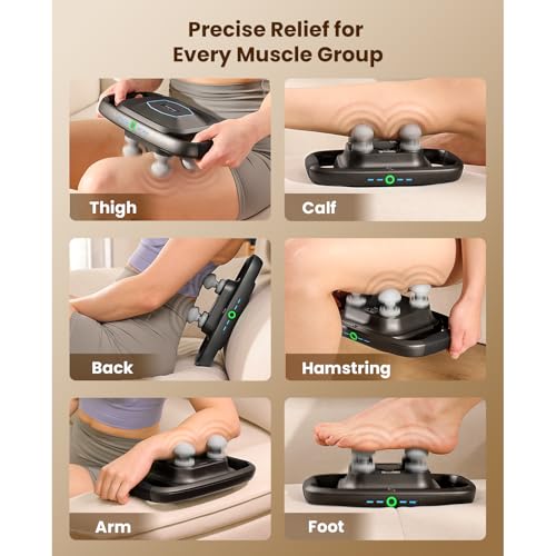 Image of BOB AND BRAD A1 4-Head Massage Gun Deep Tissue, FSA Eligible /HSA Eligible, 4X Pain Relief Efficiency, Replaceable Massager Heads & Plate, Electric Percussion Massage Gun Tool for Back, Leg, Muscle