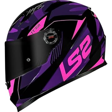 Capacete Ls2 Ff358 Tank Cam Purple - Preto Com Roxo - 62 (XL)