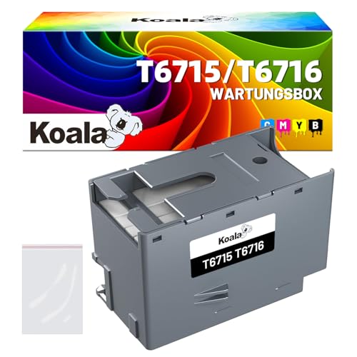 Koala 6716 T6715 E6715 Tintenwartungsbox kompatibel mit C13T671500 C13T671600 für Workforce Pro WF-4720DWF WF-4725DWF WF-4730DTWF WF-C5210DW WF-C5290DWWF-4740DTWF C13T671500 C13T671600