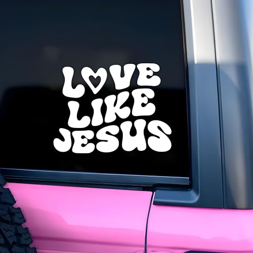 Image of Love Like Jesus Car Decal, Christian Jesus Religious Gift Car Mirror Decals Accessories Affirmations Funny Vinyl Waterproof 8 Inches Car Decal Bumper Decal Gifts for Mom Dad Friend Coworker