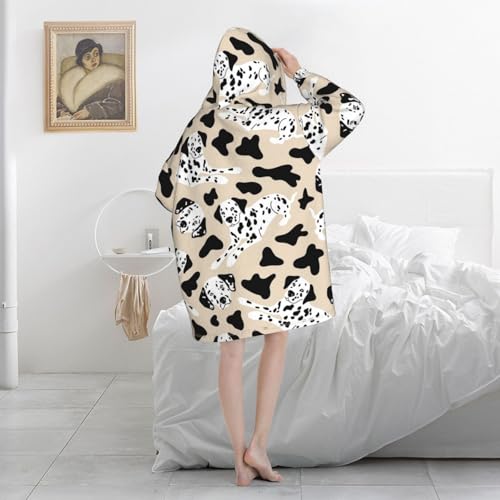 Sweat à capuche couverture dalmatien en flanelle douce et ample