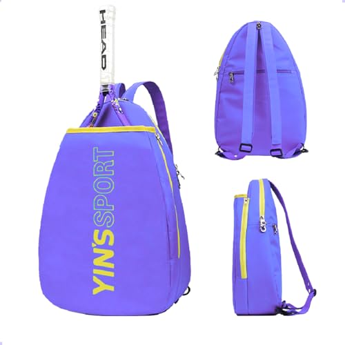 Mochila Para Raquete de Beach Tennis Bolsa Raqueteira Porta Raquete Tenis Padel Squash Frescobol Alça Dupla Com Zíper Acolchoada (Lilás)