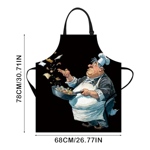 Image of Nuxovilar Cute Cooking Kitchen Apron, 26.77 * 30.7 Inches, Essential for Kitchen Cooking, Baking, Festive Gatherings