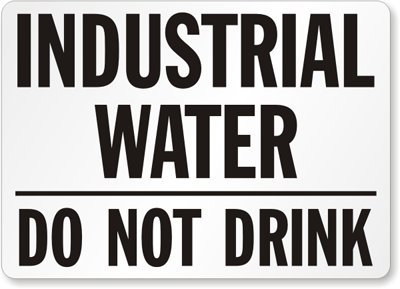 Panneau Industrial Water Do Not Drink en aluminium 25x35 cm