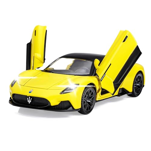 Image of Toy Cars MC20 Model Car Diecast Metal Car Toys with Light and Sound Pull Back Car Gifts for 3-12 Year Old Boys Girls(Yellow)