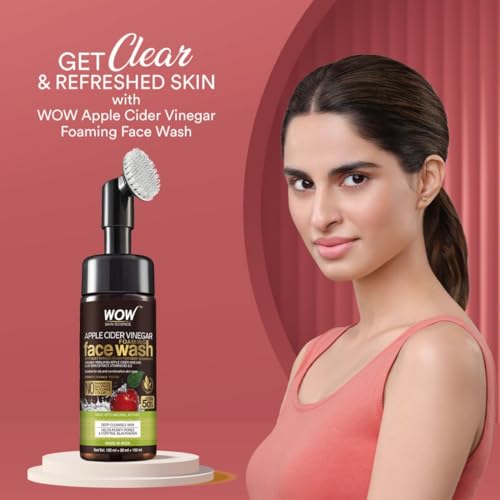 WOW Skin Science Apple Cider Vinegar Foaming Face Wash - No Parabens, Sulphate & Silicones (with built-in brush) - Image 2