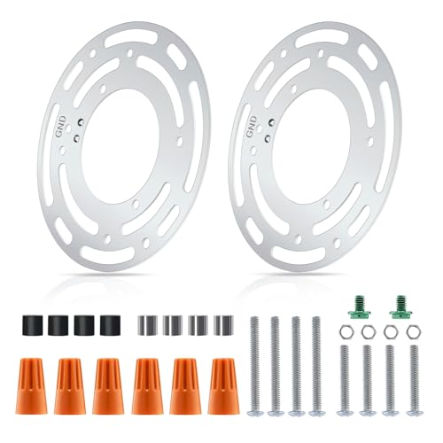 Pevfah 2 Pack Universal Light Fixtures Mounting Bracket, 4 Inches Round Mounting Plate Universal Crossbar Kit with Screws and Nuts for Light Fixtures Wall Ceiling Mount Kit