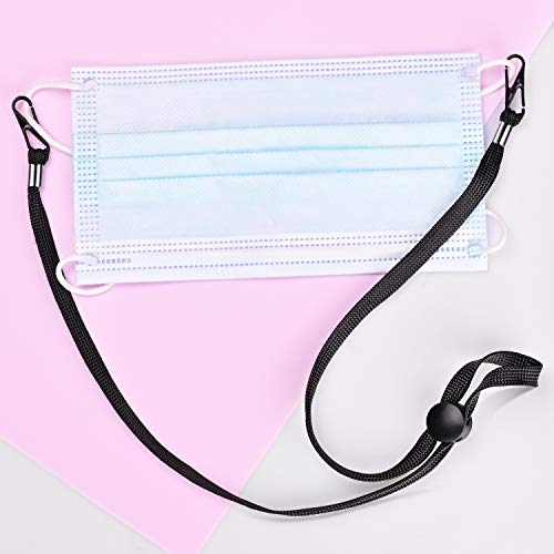 Touber 5 Pack Face Cover Lanyard Strap, Adjustable Face Cover Strap Holder Suitable for Kids Adults Senior Fits Any Face Cover Leash - Black - Thumbnail 6
