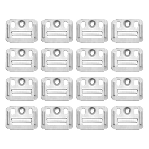 Image of uxcell 120Pcs 40mmx30mmx0.4mm Wall Panel Buckle, Stainless Steel Integrated Wall Panel Clips, Furniture Fixings Clamp Hanger Wall Mounting Clips, Silver