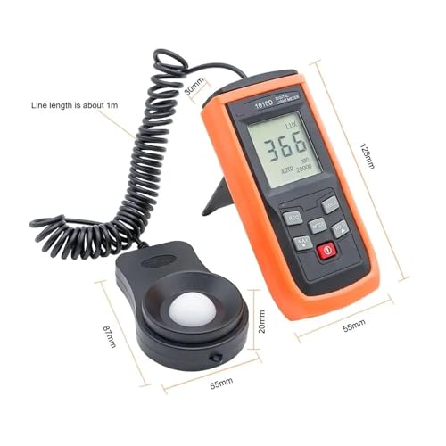 Fotómetro digital portátil LCD de 0 a 200000 lux con registro de máximos y mínimos para medición 5