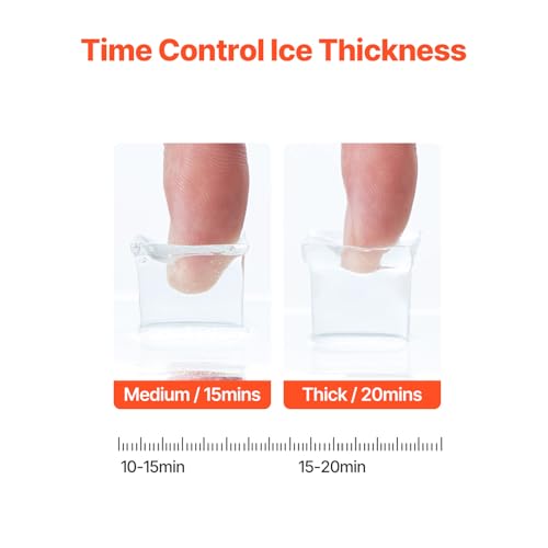 Image of VEVOR Countertop Ice Maker, 32 Cubes Ready in 15 Mins, 46lbs in 24Hrs, Self-Cleaning Portable Ice Maker with Convenient Ice Transfer, Ice Machine with 2 Sizes Ice Cube for Home Kitchen Office Party
