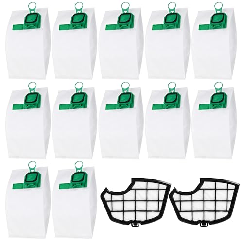 12 Bolsas Aspiradora para Vorwerk Kobold VK140 VK150 FP140 FP150 + 2 Filtros,Bolsa de Aspiradora Bolsas de Aspiradora para Vorwerk VK140/VK150/FP140/FP150