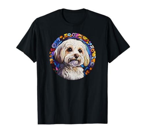Visage de chien maltais vintage pour la fête des pères T-Shirt