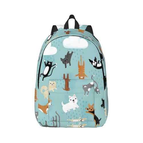 Mochila para portátil EdWal con estampado de gatos y perros para mujer