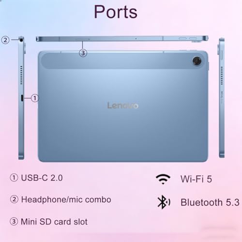 Image of Lenovo Tab M10 10.1 inch Idea Android Tablet, 128GB eMMC + 128GB SD Card, FHD+ (1920x1200), 8-Core MediaTek, Ultra-Light Design for Kid, Student, Gaming, Long Battery Life, 8MP+5MP Camera, Folio Case