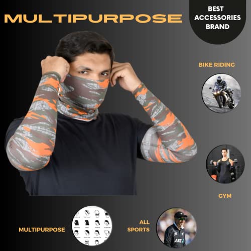 Image of NEON ROCK Winter Pure Cotton Combo Bandan Super Soft, Breathable for Winter Head, Hair & Arm Cover with UV Protection for Headband, Soft Neck Scarf for Biking, Gym, Yoga & Outdoor Use