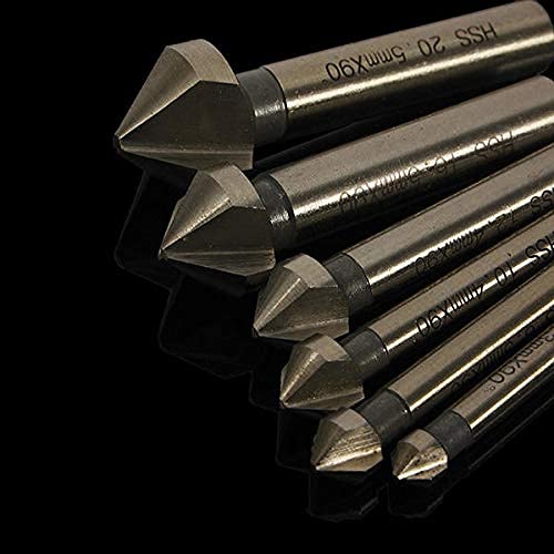 6pcs 6.3mm -20.5mm 90 Degrees HSS Countersink Drill Bits Chamfer Drills Woodworking Tool