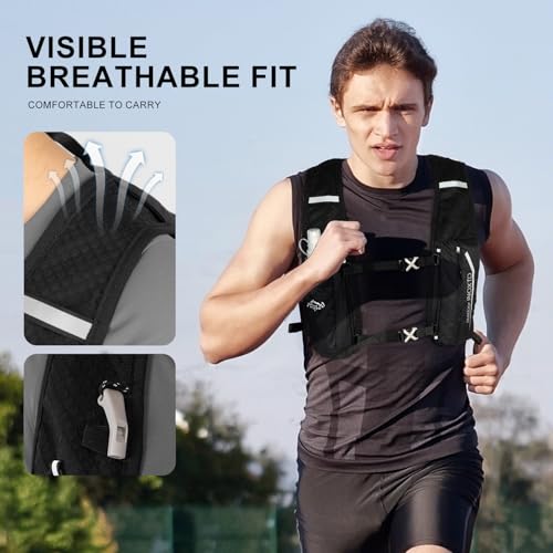 Image of INOXTO Running Hydration Vest Backpack,Lightweight Insulated Pack with 1.5L Water Bladder Bag Daypack for Hiking Trail Running Cycling Race Marathon for Women Men