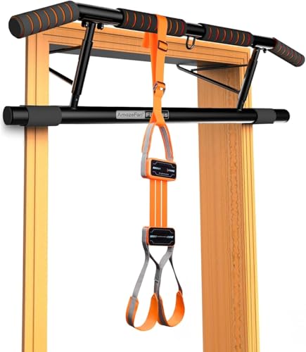 Image of BHAVYATA Pull Up Assistance Bands, Heavy-Duty Adjustable Resistance with Fabric Feet /Knee Rest for Pull Ups System Home Gym Strength Training, Up to 360 lbs Assistance