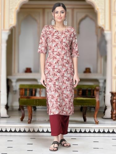 Image of Tee Projekt Versatile Crepe Kurti & Pant Set for Women Printed Kurta Set