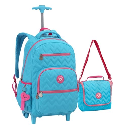 Kit Mochila De Rodas e Lancheira Para Notebook Azul